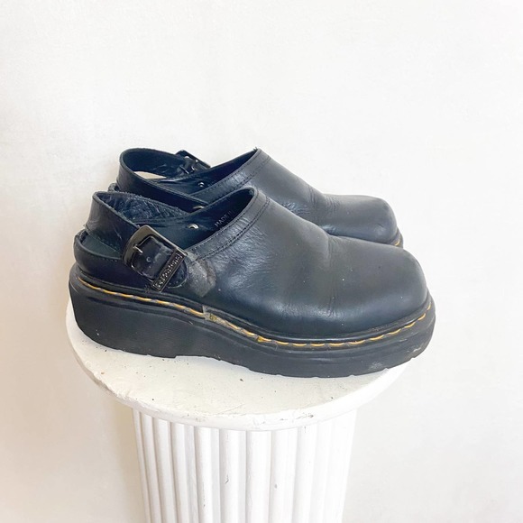 Doc Martens Made in England Sling Back 90s Buckle Vintage Mule Shoes - Picture 1 of 8